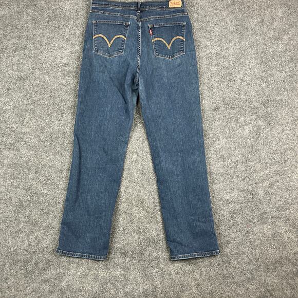 Chico's Jeans Womens Size Medium Wash Blue Straight Leg Denim Stretch Casual - Picture 7 of 9